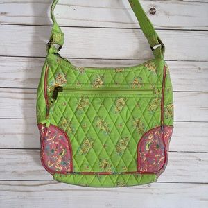 Green quilted shoulder bag